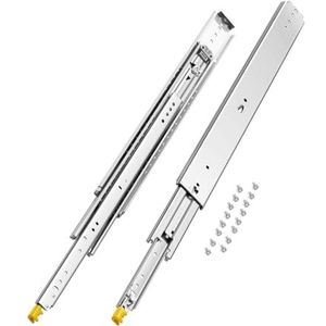 VEVOR 1 paar ladegeleiders volledig uittrekbaar 711 mm, 226 kg draagkracht, ladegeleiders, kogellagers met vergrendeling, zijdelings gemonteerde telescopische rails, ideaal voor kasten, industriële