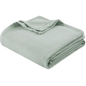 Madison Park Vloeibaar Katoen Luxe Deken Premium Zachte Gezellige 100% Ring Gesponnen Katoen Voor Bed, Bank of Bank, Volledig/Koningin, Zeeschuim