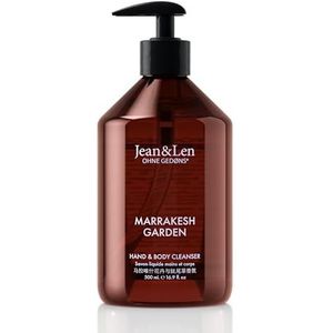 Jean & Len Hand & Body Cleanser Marrakech Garden, voor een heerlijk geurende reinigingservaring, lichaams- en handzeep in een hoogwaardige fles, elegante geur, veganistisch, 500 ml