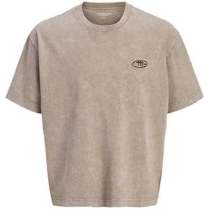 JACK & JONES Jcoretreat Acid Wash Tee Ss Crew Neck voor heren, Desert Taupe, XXL
