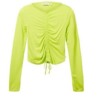 TOM TAILOR Denim Dames T-shirt met lange mouwen 1035391, 24702 - Neon Lime, M