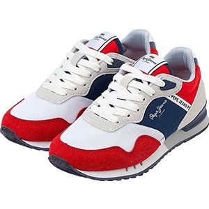Pepe Jeans London B May Sneakers voor jongens, rood, 38 EU