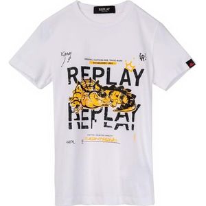 Replay Jongens T-shirt, 001, wit, 8 Jaar