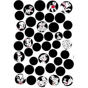 Komar Disney Deco-Sticker | 101 Dalmatiërs | Grootte: 50 x 70 cm (breedte x hoogte) | Muurtattoo, muur, decoratie, stickers, kinderkamer | 14057h, zwart/wit