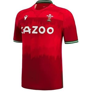 Macron Unisex Welsh Rugby 2022/23 Thuis Pathway Body Fit Match Shirt Welsh Rugby 2022/23 thuis pad body fit match shirt