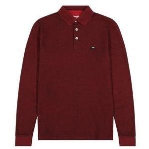 Wrangler Ls Refined Polo T-shirt voor heren, rood, M