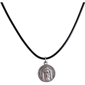 De Heilige Gezicht Lijkwade van Christus Medaille met String Cord - Echt Italiaans meesterwerk …, Holy Face Medal with Cord, Messing Sterling zilver Metaal Zilver