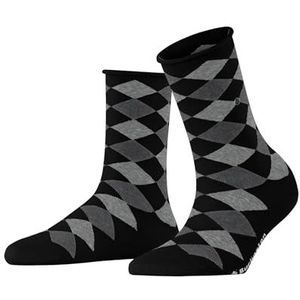 Burlington Dames Sokken Sandy W SSO Katoen Gedessineerd 1 Paar, Zwart (Black 3000), 36-41