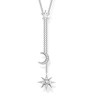 Thomas Sabo Damesketting ster & maan 925 sterling zilver KE1900-051-14-L45V, 40,00-45,00 cm, Sterling zilver, Zirkonia