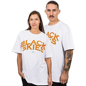 Blackskies Team Oversize Heavyweight hoodie T-shirt met flock | streetwear luxe pullover heren dames sweater sweatshirt trui met flock, T-shirt oranje-mintgroen, L
