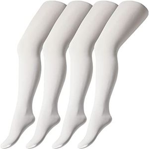 Camano Unisex Kinderen Online Children Fine Tights 40 DEN 4-pack sokken, White, 98/116, wit