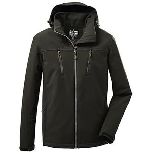 killtec Heren Softshell Jacket/Outdoor jas met afritsbare capuchon KOW 163 MN SFTSHLL JCKT, dark moss, 3XL, 37711-000