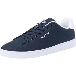 Tommy Hilfiger Heren Court Cupsole Pique Textiel Fm0fm04967 Sneaker, Blauwe Woestijnhemel, 40 EU