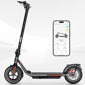 Elektrische scooter voor volwassenen, opvouwbare elektrische step voor jongeren en jongeren, 15 Mph en 48 km bereik, draagbare scooter van 10 inch, pneumatisch en solide trekken, dubbel remsysteem