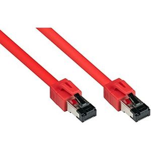 Kabelmeister SO-37427 PREMIUM Cat 8 patchkabel met vergrendelingsbescherming RNS, 40 gigabit, koperen geleider/CU, S/FTP, PiMF, 2000MHz, halogeenvrij, 25 m rood