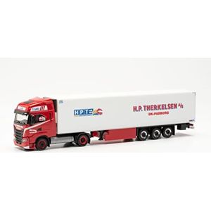 Herpa automodel Mercedes Benz Arocs, trekker met laadkraan en uithouder achteraan, schaal 1:87, automodel voor diorama, modelbouw verzamelobject, kunststof automodel