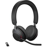 Jabra Evolve2 65 Wireless PC Headset – Noise Cancelling UC gecertificeerde stereo hoofdtelefoon met lange batterijduur – USB-A Bluetooth-adapter – zwart