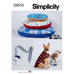 Simplicity SS9510A hondenbedden, riem met koffer, harnas vest en jas A alle maten in één envelop