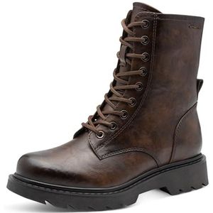 Tamaris - Essentials Lace Boot - Enkellaarsje - Bruin - Plateauzool 43 mm