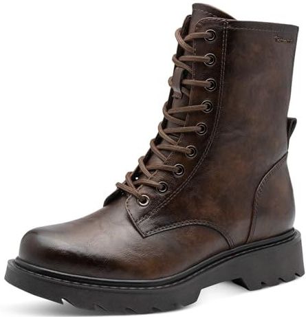 Tamaris - Essentials Lace Boot - Enkellaarsje - Bruin - Plateauzool 43 mm