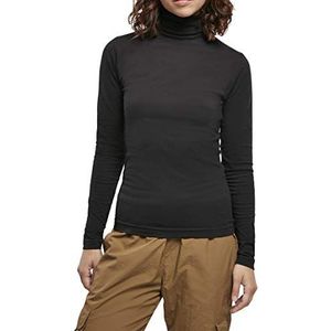 Urban Classics Dames Dames Dames Basic Turtleneck L/S T-shirt, zwart, XS