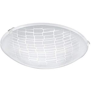 Eglo Malva 1 Led-plafondlamp, 1 lichtpunt, warm wit, diameter 25 cm, klassiek design, van metaal en helder glas met decoratie in wit, voor woonkamer en slaapkamer
