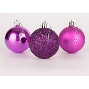 60mm/6 stuks kerstballen onbreekbaar paars, kerstboom decoraties bal ornamenten ballen kerst opknoping decoraties vakantie decor - glanzend, mat, glitter