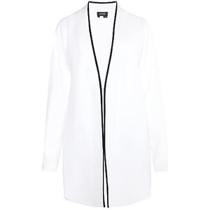 Tweek Open gebreide cardigan voor dames, wit, zwart, XL/XXL
