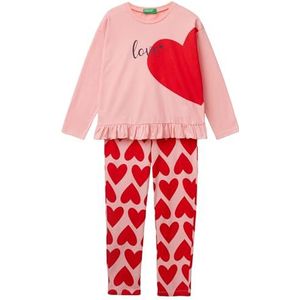 United Colors of Benetton Pig(Maglia + broek) 3VD00P06Z Pyjamaset, roze, 100 stuks voor meisjes, Roze, 100 cm