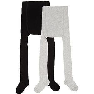 Camano Unisex Kinderen Online Children ca-Soft Organic Cotton Tights 2-pack sokken, Zwart, 122/128, zwart