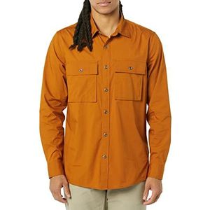 Amazon Essentials Heren Standard-Fit lange mouwen twee-pocket utility shirt (voorheen Goodthreads), donker karamel, X-Large lang