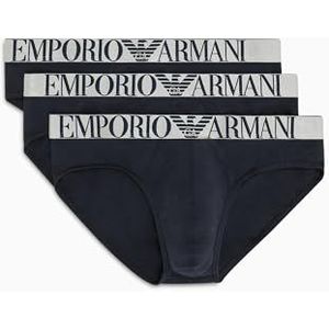 Emporio Armani Heren 3-pack slip, Marine/Marine/Marine, M, Marien/Marine/Marine, M