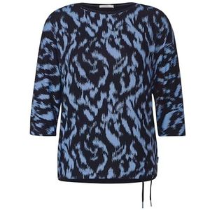 Cecil Dames T-shirt met patroon, Universeel Blauw, M