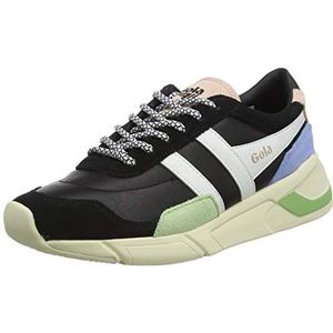 Gola Eclipse Trident Sneakers voor dames, Black Patina Green Vista Blauw, 38 EU