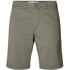 SELETED HOMME Heren Slhslim-Miles Flex Shorts Noos Chinoshorts, grijsbeige, XL