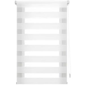 INTERBLIND EasyFix Rolgordijn voor nacht en dag, installatie zonder gereedschap, 95 x 130 cm, zonder boren, stofgrootte 92 x 125 cm, voor nacht en dag, wit
