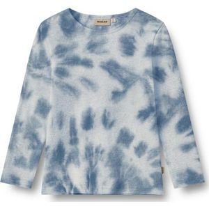 Wheat Unisex kinderen jongens lange mouwen Stig GOTS gecertificeerd T-shirt, 9417 Blue Tie Dye, 116