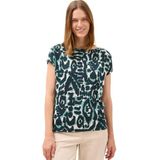 Cecil - T-shirt - Ink green - Met Grafisch Patroon
