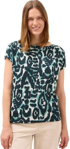 Cecil - T-shirt - Ink green - Met Grafisch Patroon