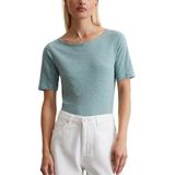 Marc OPolo - T-shirt - Pure Teal - Biologisch Katoen - Halflange Mouwen