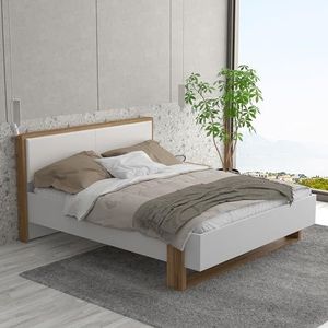 Forte Freetown bed, hout, Catania eiken/wit, B x H x D: 173,2 x 99,1 x 209,9 cm