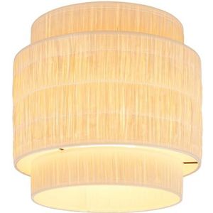 Briloner Plafondlamp met raffia kap, E27 fitting, max. 10 W, plafondlamp, boho, esthetisch, lamp, woonkamerlamp, slaapkamerlamp, eetkamerlamp, ganglamp, 30 x 32 cm (DxH), natuur