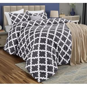 Utopia Bedding Kingdekbedset (grijs) met 2 kussenslopen - beddengoed dekbedsets - alternatief donzen dekbed - zacht en comfortabel - machinewasbaar