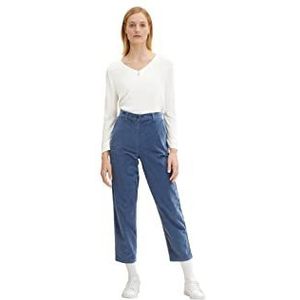 TOM TAILOR Dames Loose Fit Corduroy broek 1032654, 10904 - Stormy Sea Blue, 46W / 28L