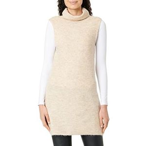 PIECES Dames PCELLEN Rollneck Long Knit Vest NOOS BC Pullunder, White Pepper, M