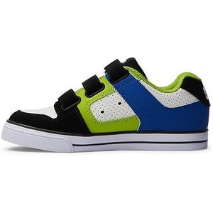 DC Shoes Pure V Sneakers voor jongens, Black Blue Green, 34 EU