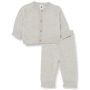 Petit Bateau Unisex kinderen 2-delige babyset van wol en katoen breiwerk (verpakking van 2), BELUGA CHINE, 3 maanden