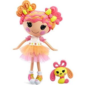Lalaloopsy Doll Sweetie Candy Ribbon met huisdier Puppy - 33 cm Taffy Candy-Inspired pop met veranderbaar roze & geel outfit & schoenen, In een herbruikbaar huis speelset pakket - Voor 3-103 jaar