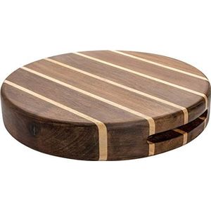 Rockingham Forest WB-52500CR Extra Dikke Multi Ronde Snijplank, Verkoolde Acacia & Rubber Hout, 25cm Diameter