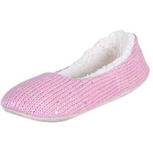 Autumn Faith Dames Dames roze gebreide Ballet Ballerina Pailletten Slippers met antislip zool UK 3-4, 3